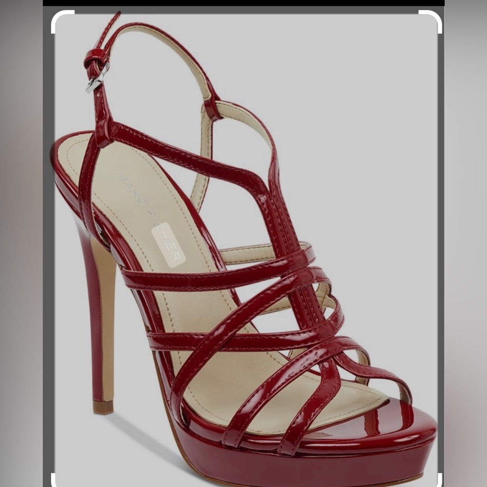 Marc Fisher Jaslyn red platform strappy sandals size 9.5